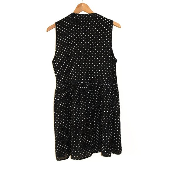 ANTHROPOLOGIE Nia Button Front Polka Dot Tunic Top in Navy - Size M - Picture 6 of 10